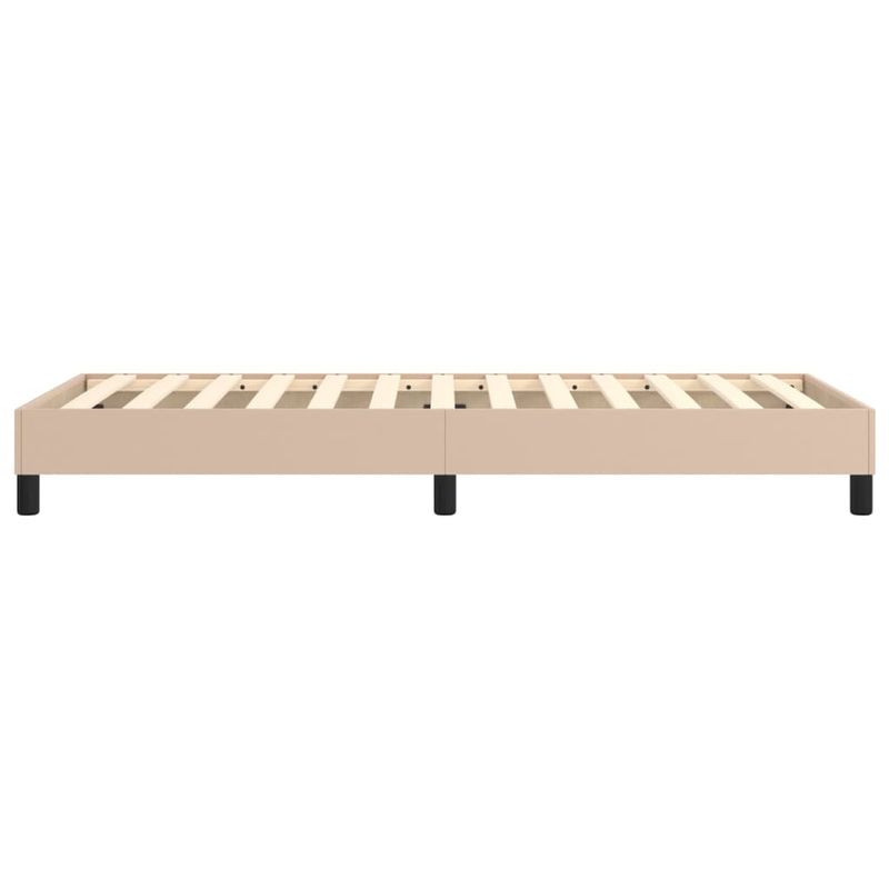 Casa si Gradina - Mobilier - Paturi si accesorii - Paturi - Cadru de pat box spring, cappuccino, 100x200cm, piele ecologica, înălțime 25 cm - Infinity.ro