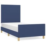 Casa si Gradina - Mobilier - Paturi si accesorii - Paturi - Cadru de pat cu tablie, albastru, 90x200 cm, textil - Infinity.ro