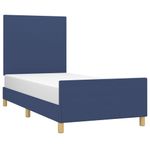 Casa si Gradina - Mobilier - Paturi si accesorii - Paturi - Cadru de pat cu tablie, albastru, 90x200 cm, textil - Infinity.ro