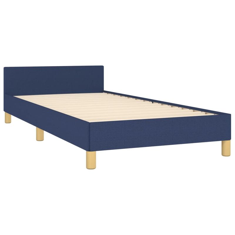 Casa si Gradina - Mobilier - Paturi si accesorii - Paturi - Cadru de pat cu tablie, albastru, 90x200 cm, textil - Infinity.ro