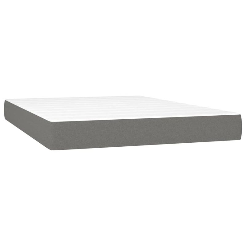 Casa si Gradina - Mobilier - Paturi si accesorii - Paturi - Pat box spring cu saltea, gri inchis, 140x200 cm, textil - Infinity.ro