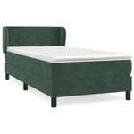 Casa si Gradina - Mobilier - Paturi si accesorii - Paturi - Pat box spring cu saltea, verde inchis, 90x200 cm, catifea - Infinity.ro