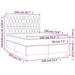 Casa si Gradina - Mobilier - Paturi si accesorii - Paturi - Pat cu arcuri, saltea si LED, crem, 140x190 cm, textil - Infinity.ro