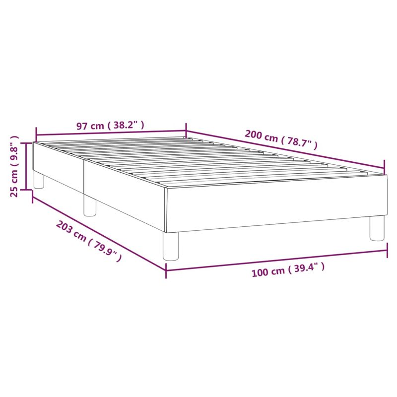 Casa si Gradina - Mobilier - Paturi si accesorii - Paturi - Cadru de pat box spring, cappuccino, 100x200cm, piele ecologica, înălțime 25 cm - Infinity.ro