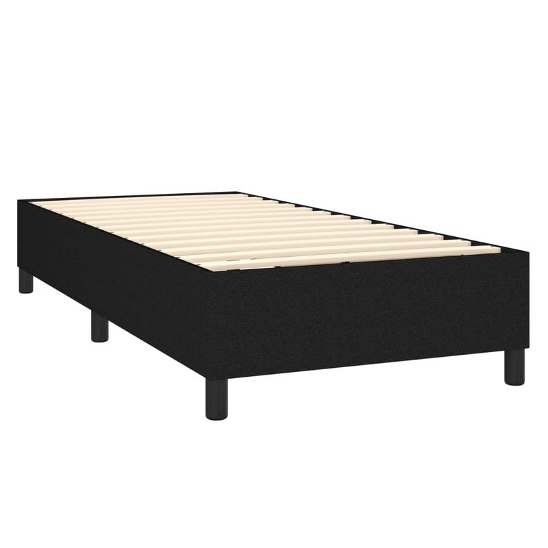 Casa si Gradina - Mobilier - Paturi si accesorii - Paturi - Pat cu arcuri, saltea si LED, negru, 90x190 cm, textil - Infinity.ro