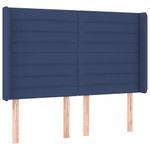 Casa si Gradina - Mobilier - Paturi si accesorii - Paturi - Pat cu arcuri, saltea si LED, albastru, 140x200 cm, textil - Infinity.ro
