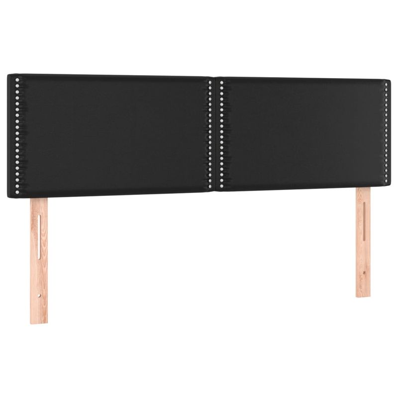 Casa si Gradina - Mobilier - Paturi si accesorii - Paturi - Pat continental cu saltea & LED, negru, 140x190 cm, piele eco - Infinity.ro