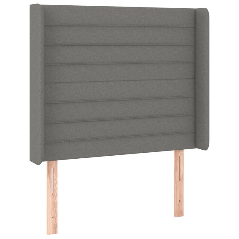 Casa si Gradina - Mobilier - Paturi si accesorii - Paturi - Pat cu arcuri, saltea si LED, gri inchis, 80x200 cm, textil - Infinity.ro