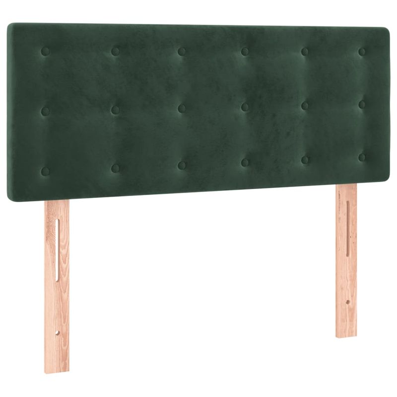 Casa si Gradina - Mobilier - Paturi si accesorii - Paturi - Pat box spring cu saltea, verde inchis, 90x200 cm, catifea - Infinity.ro