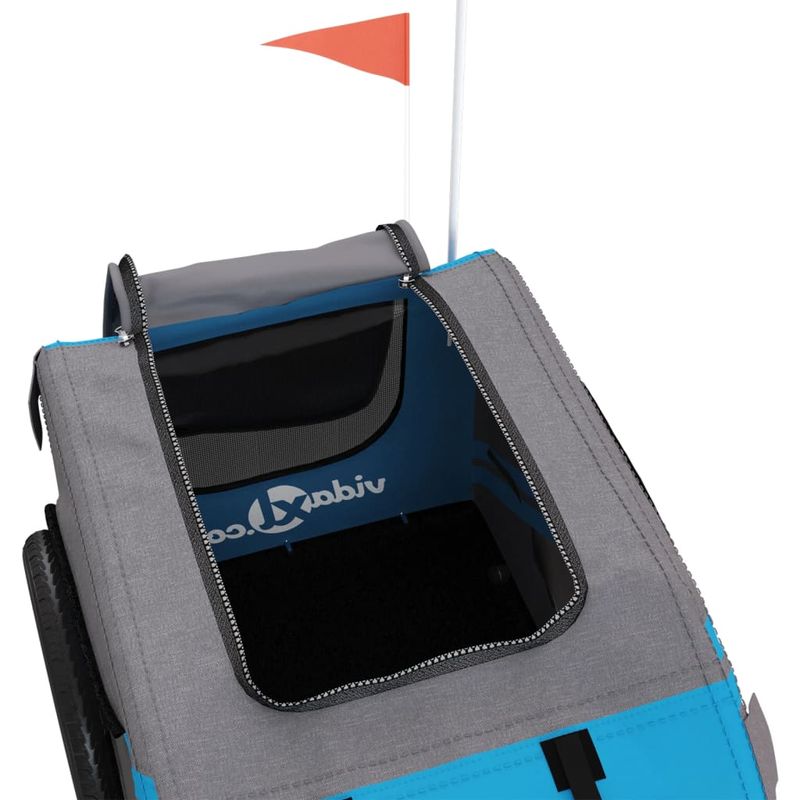 Petshop - Accesorii petshop - Culcusuri si custi - Genti si articole transport - Remorca bicicleta animale companie, albastru/gri, oxford/fier - Infinity.ro