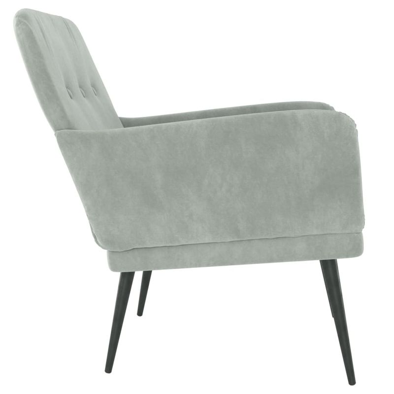 Casa si Gradina - Mobilier - Scaune si fotolii - Fotolii - Fotoliu, gri deschis, 62x79x79 cm, catifea - Infinity.ro