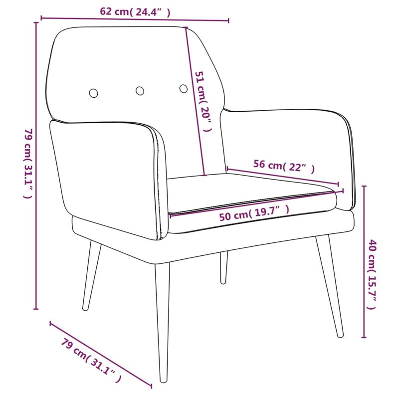 Casa si Gradina - Mobilier - Scaune si fotolii - Fotolii - Fotoliu, gri deschis, 62x79x79 cm, catifea - Infinity.ro