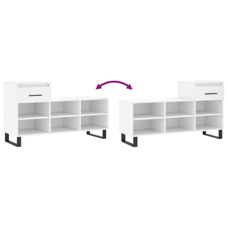 Casa si Gradina - Mobilier - Organizare si depozitare - Organizator incaltaminte - Pantofar, alb, 102x36x60 cm, lemn compozit - Infinity.ro