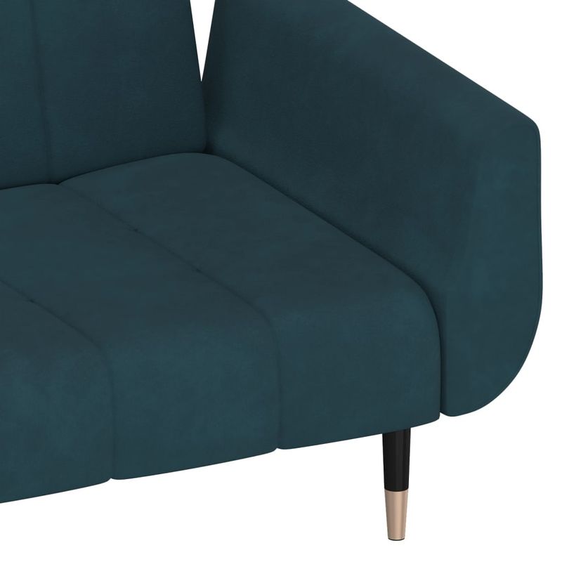 Casa si Gradina - Mobilier - Canapele si coltare - Canapele - Canapea extensibila cu 2 locuri, 2 perne, albastru, catifea - Infinity.ro