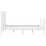 Casa si Gradina - Mobilier - Paturi si accesorii - Paturi - Cadru de pat cu tablie, dublu, alb, lemn masiv - Infinity.ro