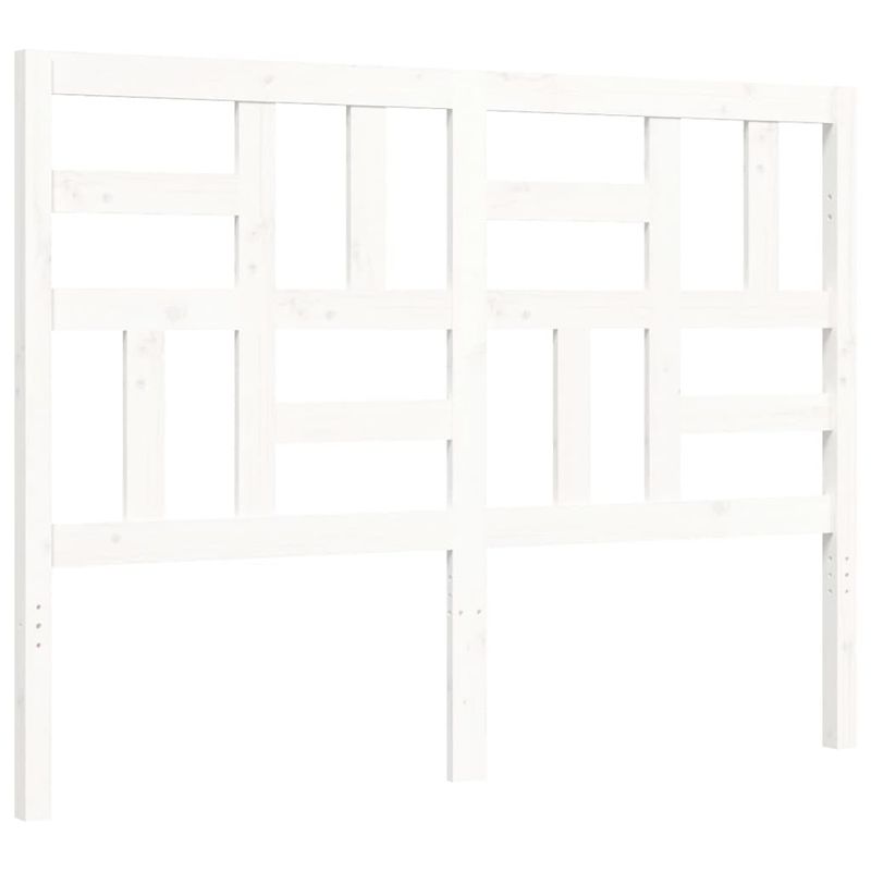 Casa si Gradina - Mobilier - Paturi si accesorii - Paturi - Cadru de pat cu tablie, dublu, alb, lemn masiv - Infinity.ro