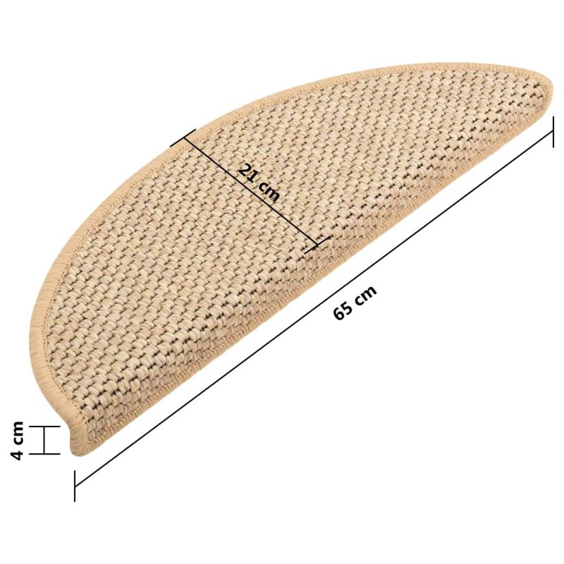 Casa si Gradina - Textile si covoare - Covoare - Covoare casa - Covorase scari autoadezive 15 buc. bej deschis 65x21x4cm sisal - Infinity.ro