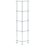 Casa si Gradina - Mobilier - Biblioteci si rafturi - Biblioteci - Raft cu 5 niveluri transparent, 30x30x130 cm, sticla securizata - Infinity.ro