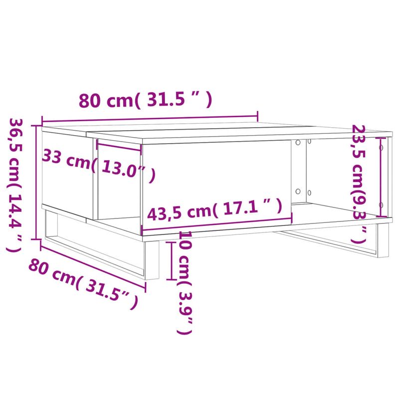 Casa si Gradina - Mobilier - Mese si birouri - Masute de cafea - Masuta de cafea, alb, 80x80x36,5 cm, lemn prelucrat - Infinity.ro