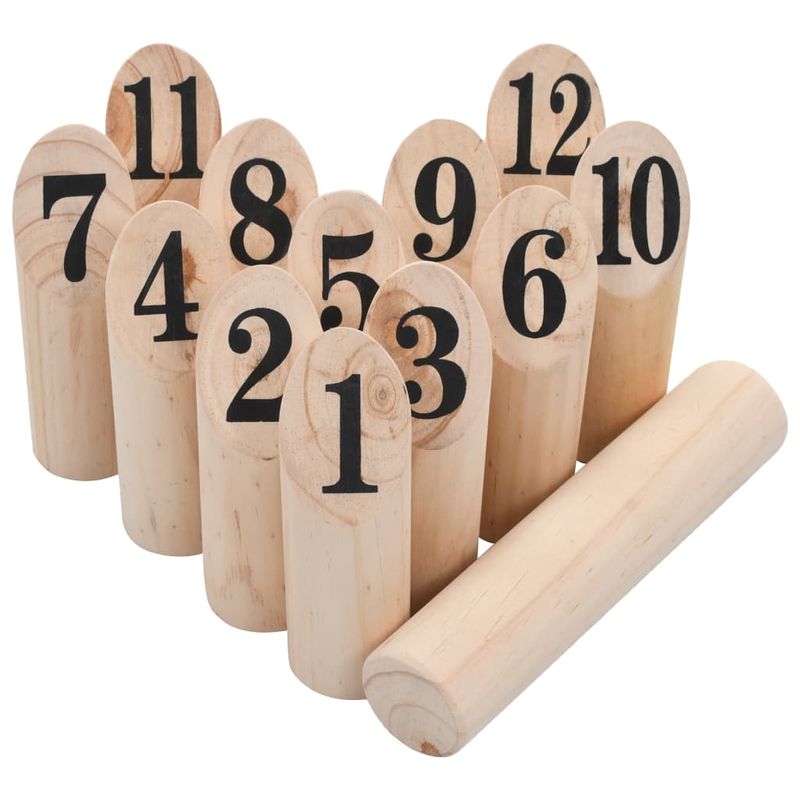 Sport si Outdoor - Alte sporturi - Bowling - Set pentru joc Kubb cu numere, lemn - Infinity.ro