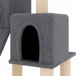 Petshop - Accesorii petshop - Jucarii animale - Ansambluri de joaca - Ansamblu pisici cu stalpi din funie sisal, gri inchis, 82 cm - Infinity.ro