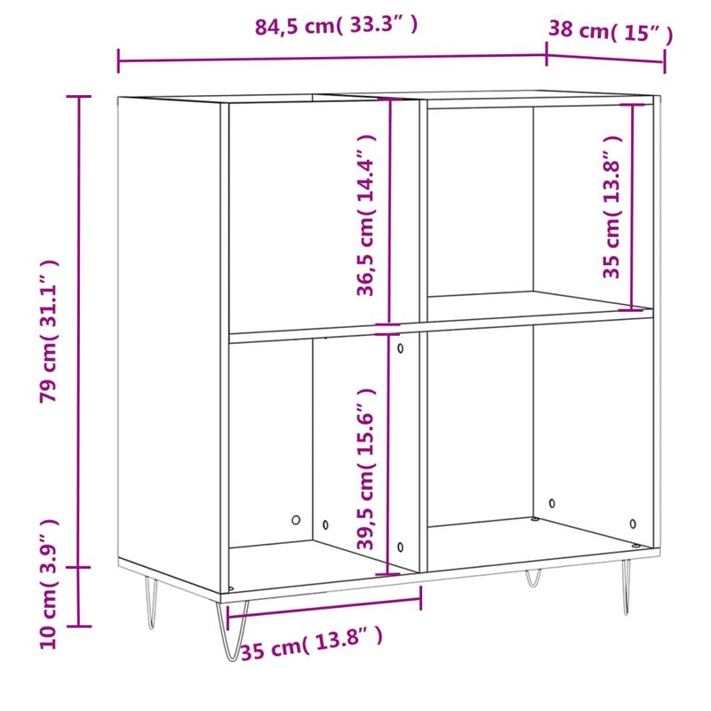 Casa si Gradina - Mobilier - Dulapuri si sifoniere - Dulapuri - Dulap pentru discuri, alb, 84,5x38x89 cm, lemn compozit - Infinity.ro