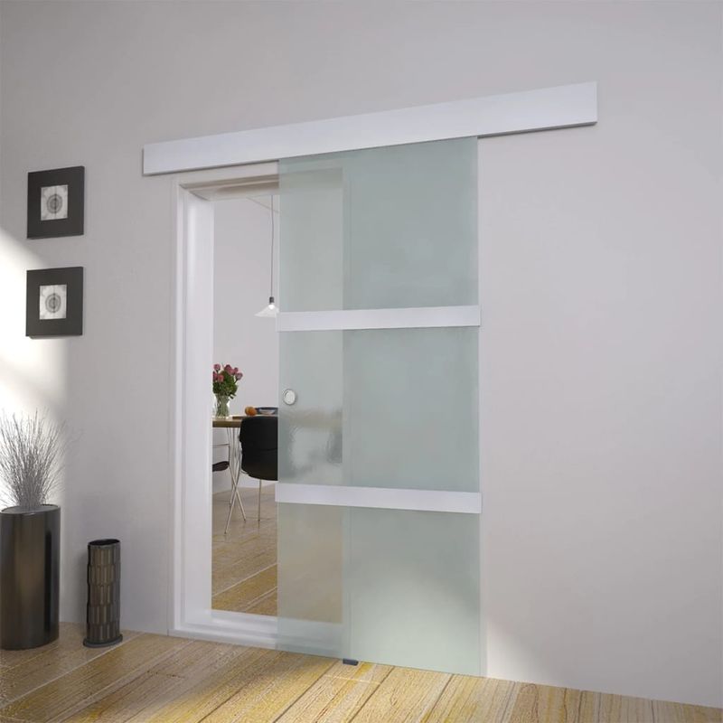Casa si Gradina - Constructii - Usi interior, exterior si garaj - Usi interior - Usa glisanta, argintiu,178 cm, sticla si aluminiu - Infinity.ro