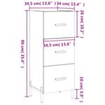 Casa si Gradina - Mobilier - Comode si corpuri - Comode - Servanta, stejar fumuriu, 34,5x34x90 cm, lemn compozit - Infinity.ro