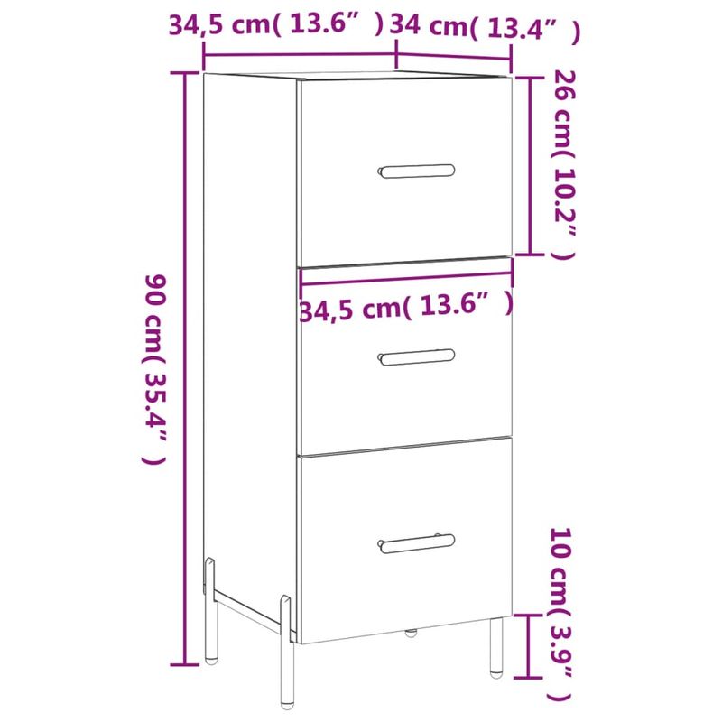 Casa si Gradina - Mobilier - Comode si corpuri - Comode - Servanta, stejar fumuriu, 34,5x34x90 cm, lemn compozit - Infinity.ro