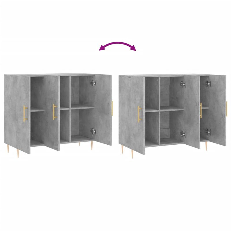 Casa si Gradina - Mobilier - Comode si corpuri - Comode - Servanta, gri beton, 90x34x80 cm, lemn compozit - Infinity.ro