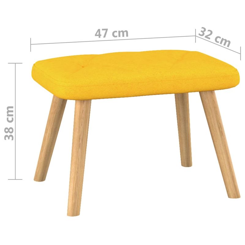 Casa si Gradina - Mobilier - Scaune si fotolii - Fotolii - Fotoliu relaxare cu taburet, galben mustar, textil - Infinity.ro