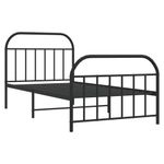 Casa si Gradina - Mobilier - Paturi si accesorii - Paturi - Cadru pat metalic cu tablii de cap/picioare, negru, 107x203 cm - Infinity.ro