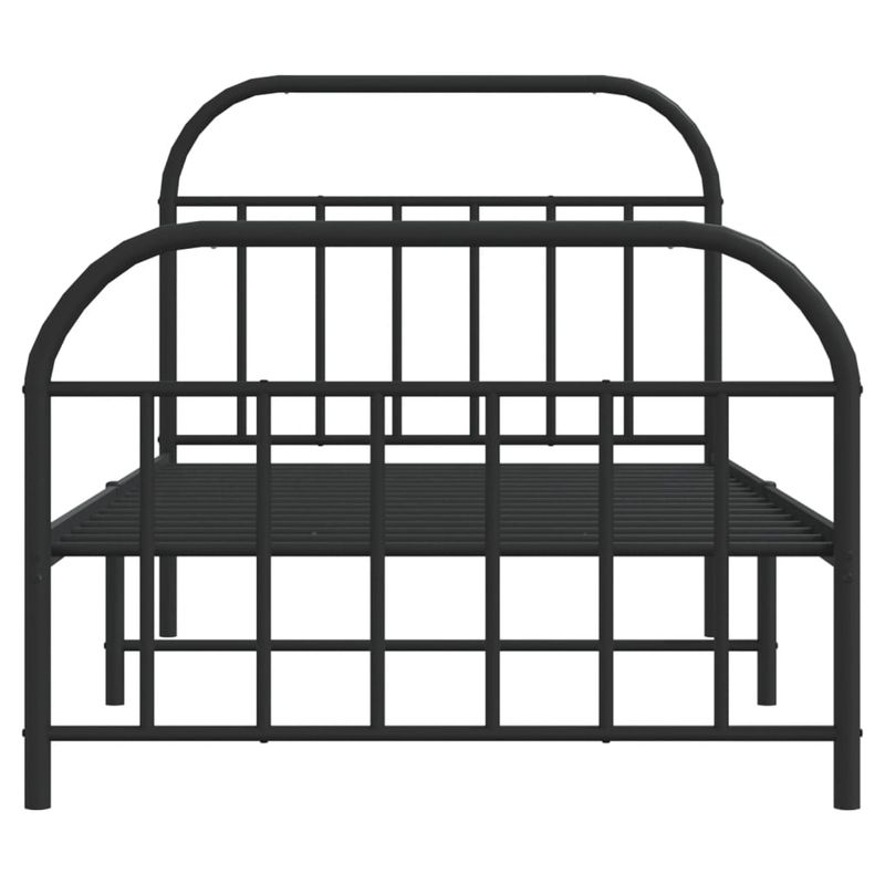 Casa si Gradina - Mobilier - Paturi si accesorii - Paturi - Cadru pat metalic cu tablii de cap/picioare, negru, 107x203 cm - Infinity.ro