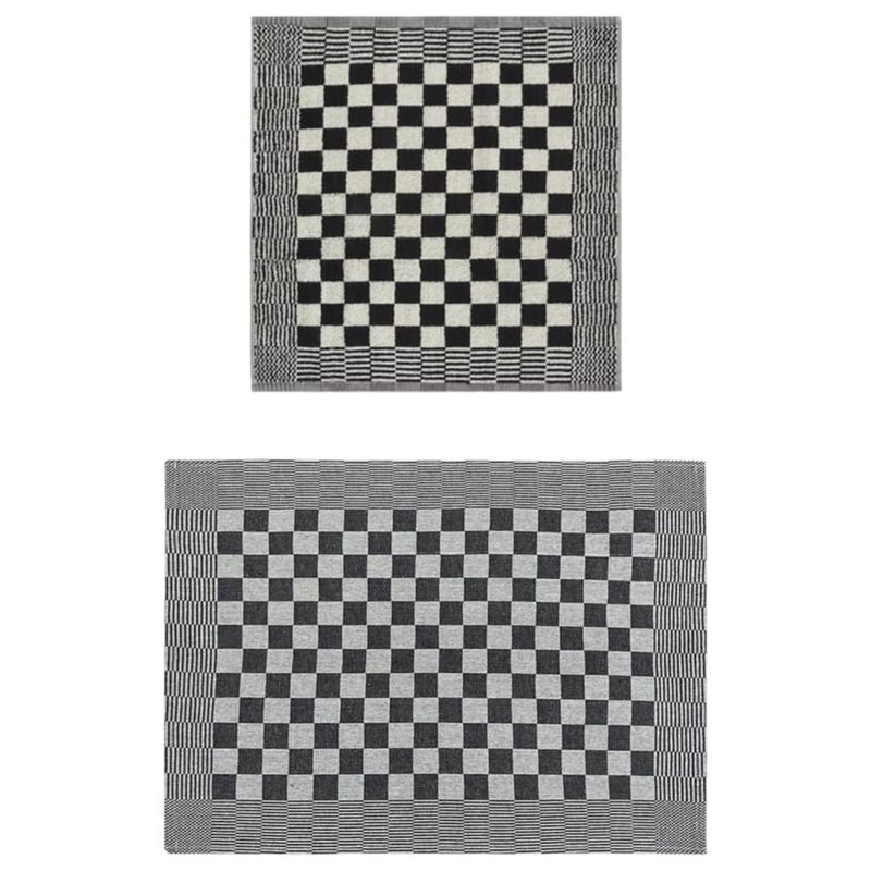 Casa si Gradina - Textile si covoare - Textile baie - Prosoape - Set de prosoape, 20 buc., negru si alb, bumbac - Infinity.ro