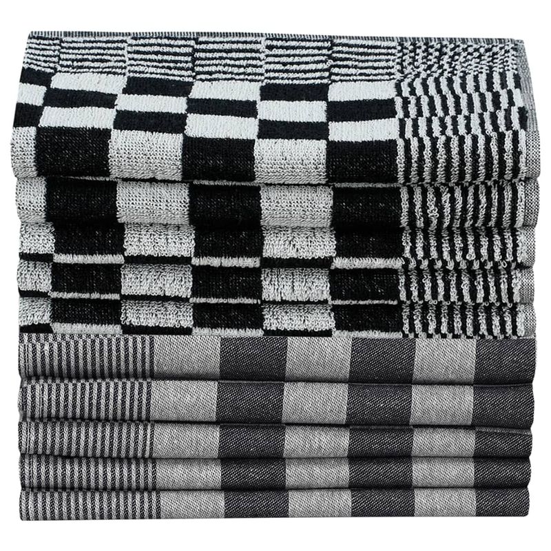 Casa si Gradina - Textile si covoare - Textile baie - Prosoape - Set de prosoape, 20 buc., negru si alb, bumbac - Infinity.ro