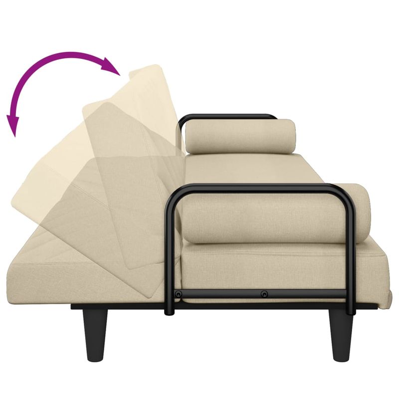 Casa si Gradina - Mobilier - Canapele si coltare - Canapele - Canapea extensibila cu cotiere, crem, material textil - Infinity.ro