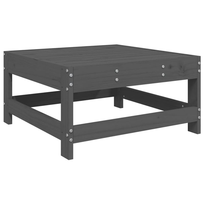 Casa si Gradina - Gradina si terasa - Mobilier exterior - Canapele si fotolii gradina - Taburet de gradina cu perna, gri, lemn masiv de pin - Infinity.ro