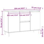 Casa si Gradina - Mobilier - Comode si corpuri - Comode - Servanta, gri sonoma, 104x35x70 cm, lemn prelucrat - Infinity.ro