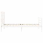 Casa si Gradina - Mobilier - Paturi si accesorii - Paturi - Cadru de pat cu tablie, alb, 100x200 cm, lemn masiv - Infinity.ro