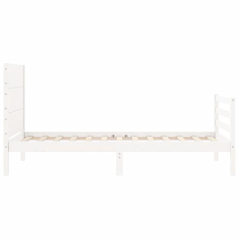 Casa si Gradina - Mobilier - Paturi si accesorii - Paturi - Cadru de pat cu tablie, alb, 100x200 cm, lemn masiv - Infinity.ro