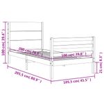 Casa si Gradina - Mobilier - Paturi si accesorii - Paturi - Cadru de pat cu tablie, alb, 100x200 cm, lemn masiv - Infinity.ro