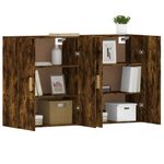 Casa si Gradina - Mobilier - Comode si corpuri - Comode - Dulapuri de perete, 2 buc., stejar afumat, lemn prelucrat - Infinity.ro