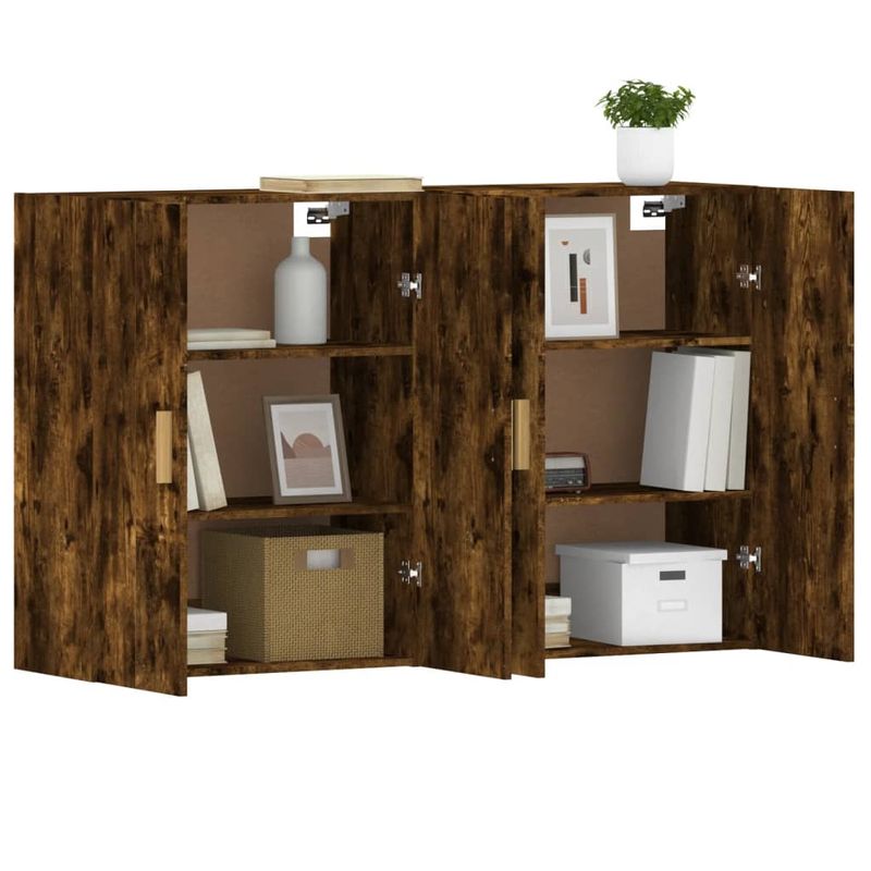 Casa si Gradina - Mobilier - Comode si corpuri - Comode - Dulapuri de perete, 2 buc., stejar afumat, lemn prelucrat - Infinity.ro