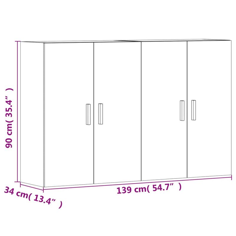 Casa si Gradina - Mobilier - Comode si corpuri - Comode - Dulapuri de perete, 2 buc., stejar afumat, lemn prelucrat - Infinity.ro