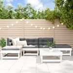 Casa si Gradina - Gradina si terasa - Mobilier exterior - Seturi mobila gradina - Set mobilier de gradina, 6 piese, alb, lemn masiv pin - Infinity.ro