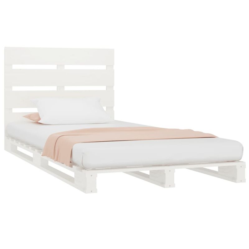 Casa si Gradina - Mobilier - Paturi si accesorii - Paturi - Cadru de pat Single, alb, 90x190 cm, lemn masiv de pin - Infinity.ro
