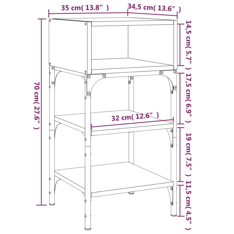 Casa si Gradina - Mobilier - Comode si corpuri - Noptiere - Noptiere, 2 buc., stejar sonoma, 35x34,5x70 cm, lemn compozit - Infinity.ro