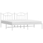 Casa si Gradina - Mobilier - Paturi si accesorii - Paturi - Cadru de pat metalic cu tablie, alb, 200x200 cm - Infinity.ro