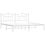 Casa si Gradina - Mobilier - Paturi si accesorii - Paturi - Cadru de pat metalic cu tablie, alb, 200x200 cm - Infinity.ro
