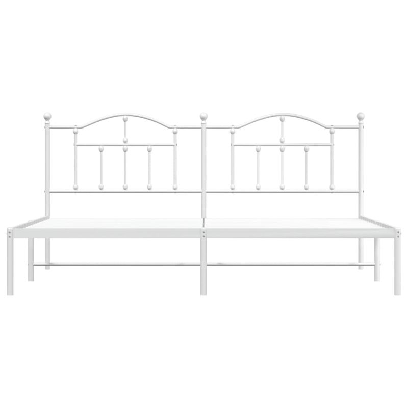 Casa si Gradina - Mobilier - Paturi si accesorii - Paturi - Cadru de pat metalic cu tablie, alb, 200x200 cm - Infinity.ro